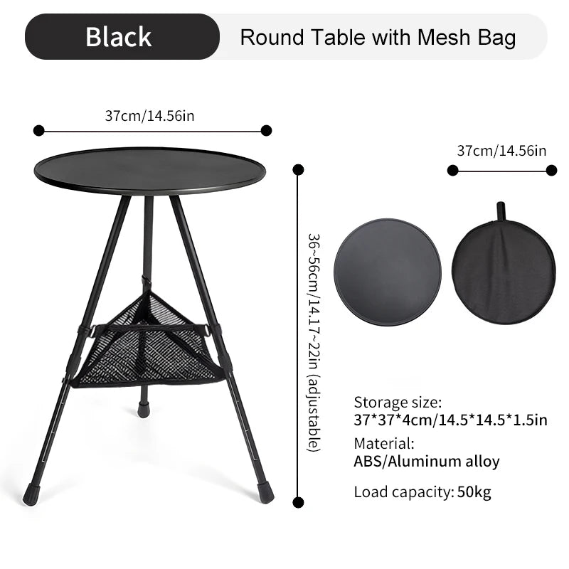 Ultralight Folding Camping Table with Adjustable Height