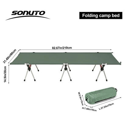 Camping Cot 210x80cm Folding Bed for Comfortable Sleep
