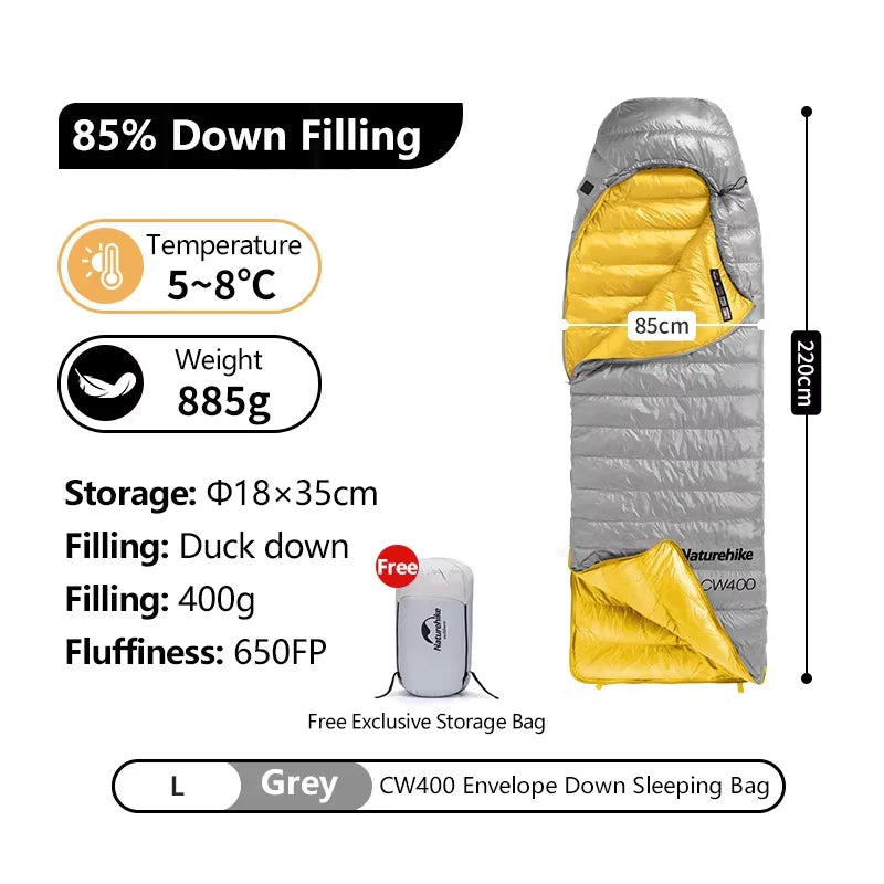 Ultralight Duck Down Sleeping Bag for Winter Warmth