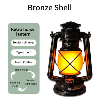 Retro LED Horse Lantern Rechargeable Camping Light