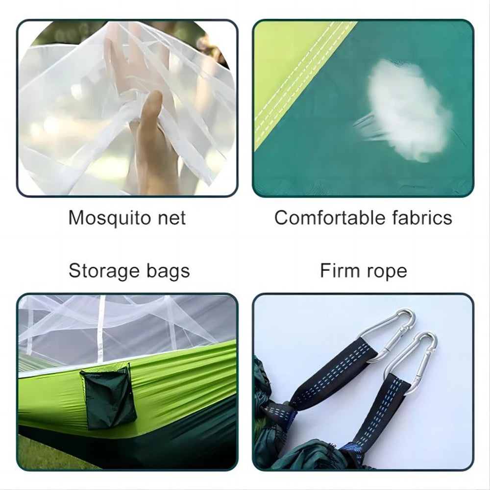 Double Camping Hammock with Mosquito Net Comfort