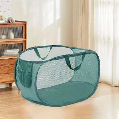 Foldable Mesh Laundry Hamper with Handles, Extra-Large