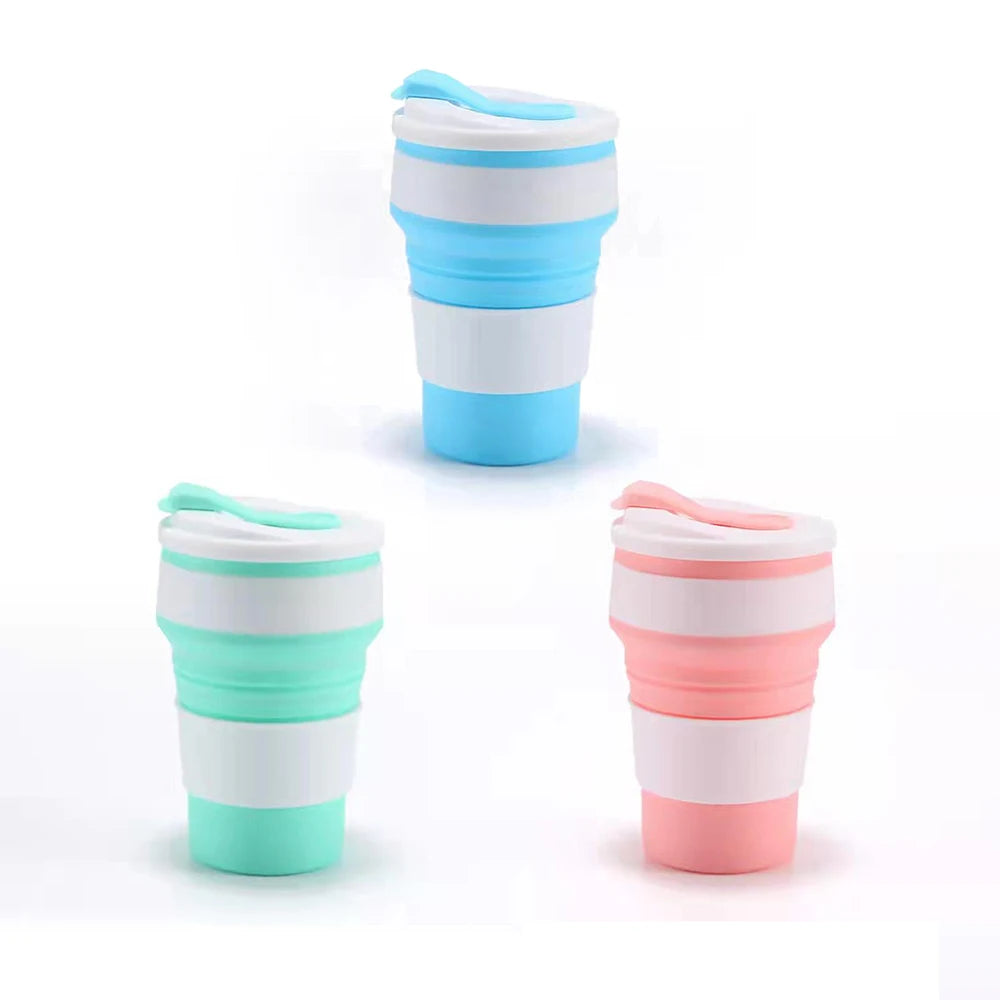 12oz Collapsible Silicone Cups – Portable Travel Mug
