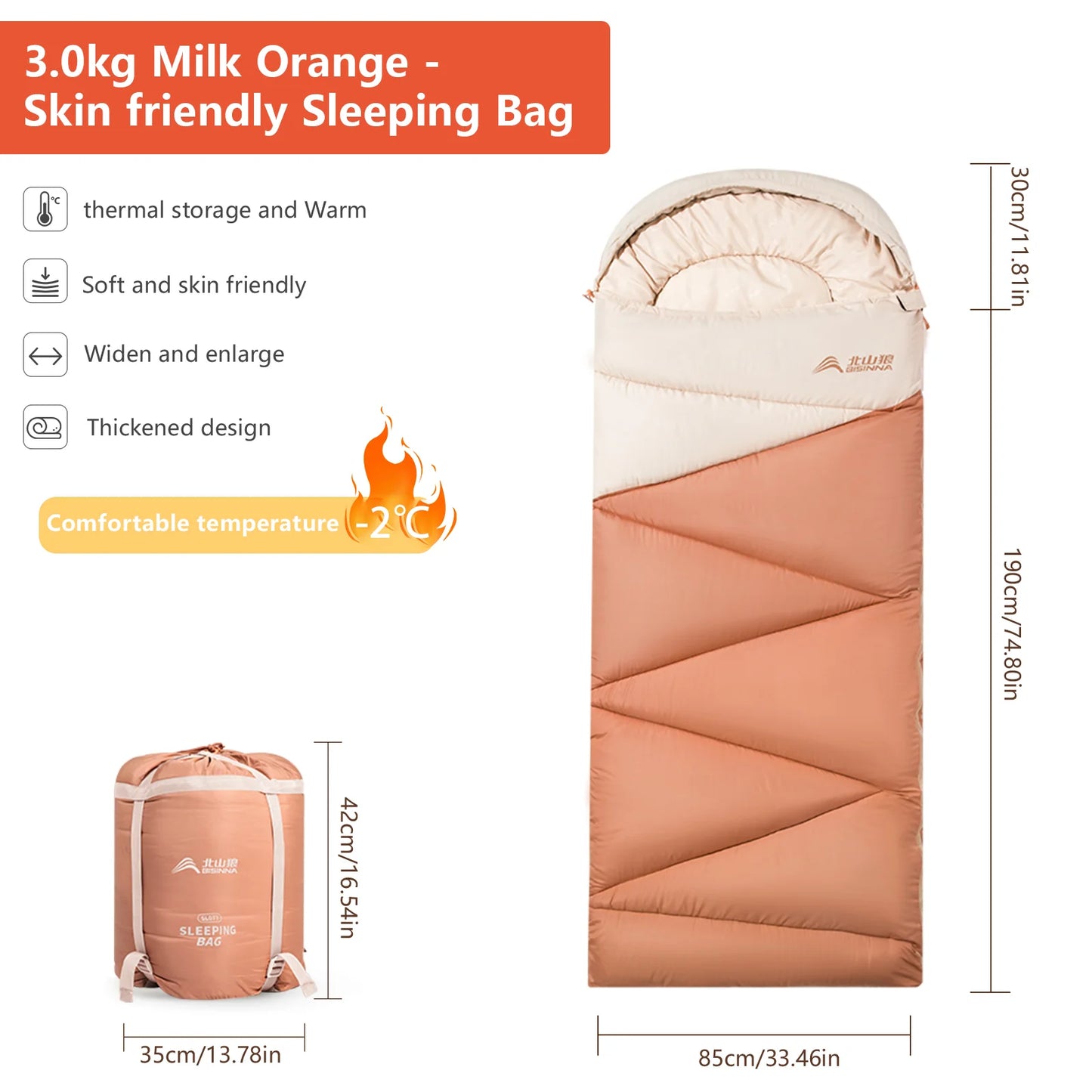 Ultralight Camping Sleeping Bag for All-Season Warmth