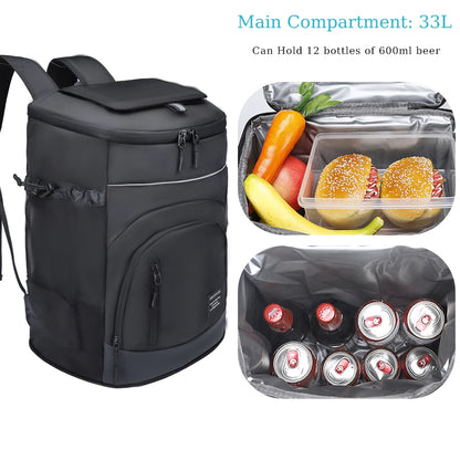 33L Thermal Cooler Backpack – Insulated Drinks Bag