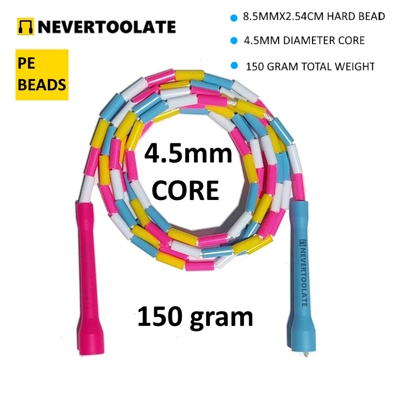 NEVERTOOLATE Beaded Freestyle Jump Rope – Durable & Smooth