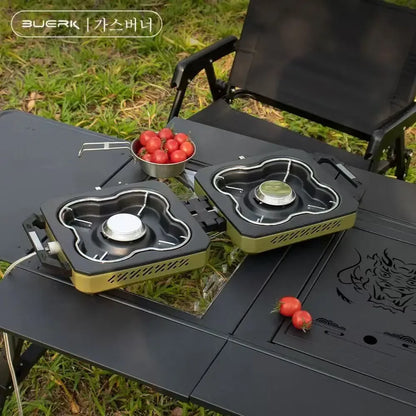 BUERK Double Burner Camping Stove – High-Power Outdoor Cooking