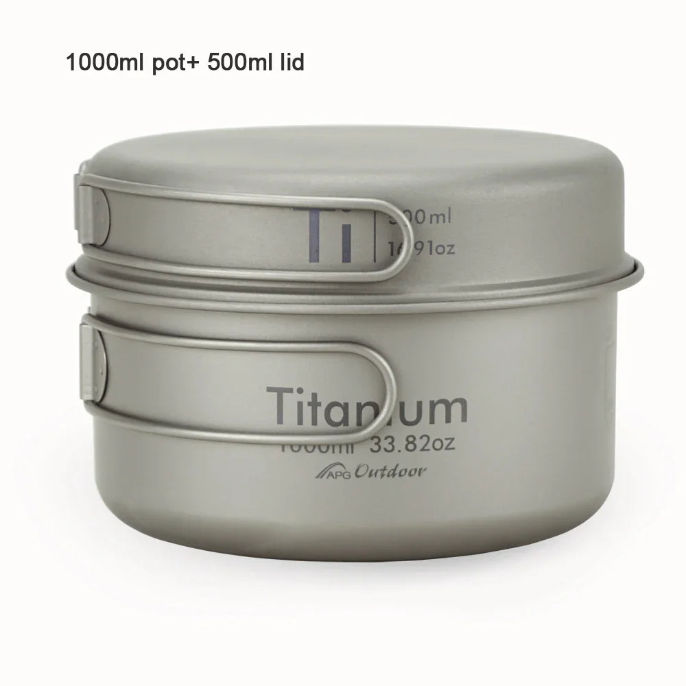 Ultralight Titanium Pan Set for Outdoor Camping