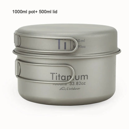 Ultralight Titanium Pan Set for Outdoor Camping