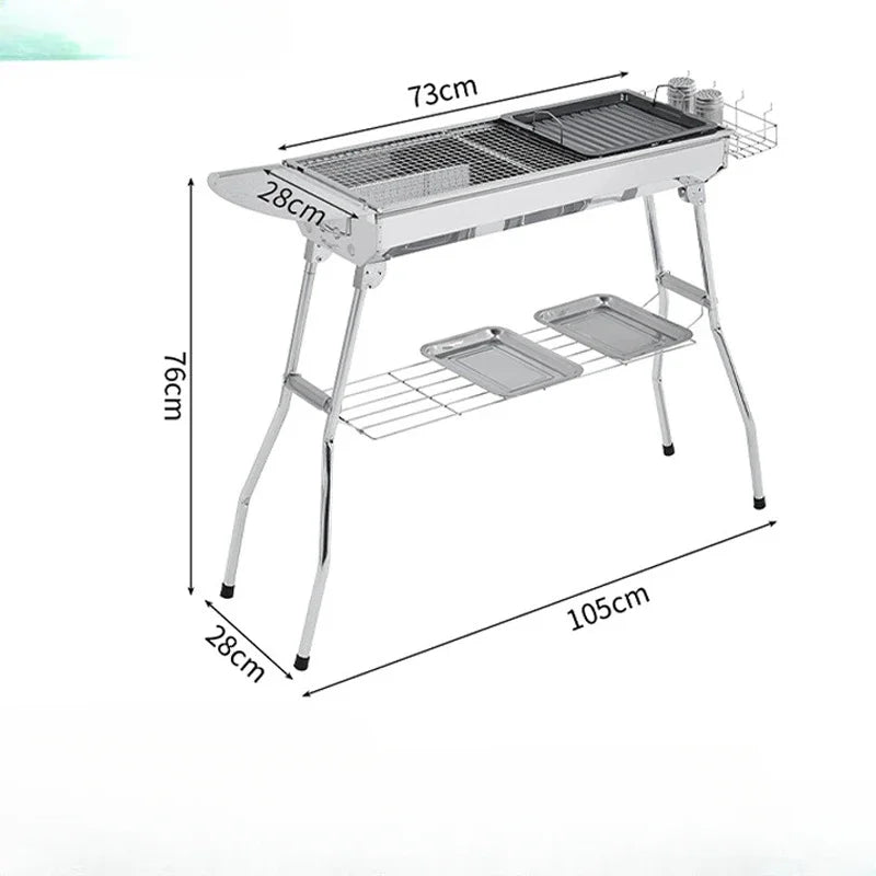 Portable Charcoal BBQ Grill – Large & Easy Setup