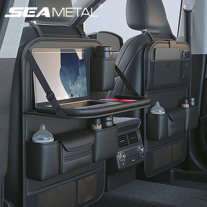 Car Seat Back Organizer with Tray – Waterproof Storage