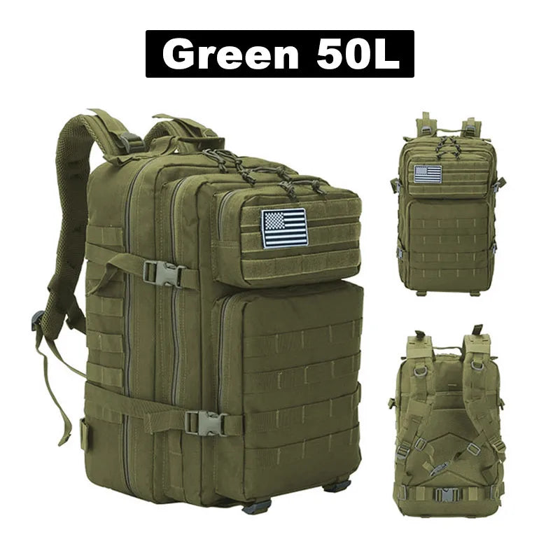 Tactical Backpack 50L Large Capacity Waterproof Carry