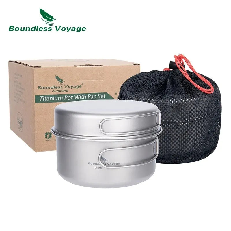 Titanium Camping Cookware Set Lightweight & Compact