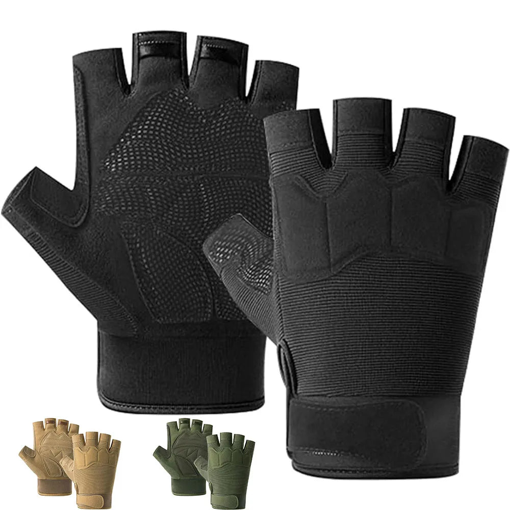 Fingerless Tactical Gloves Breathable Padded Grip