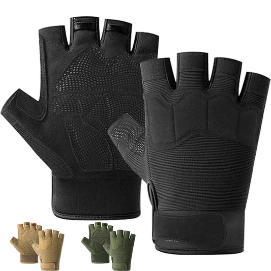 Fingerless Tactical Gloves Breathable Padded Grip