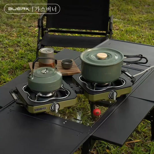 BUERK Double Burner Camping Stove – High-Power Outdoor Cooking