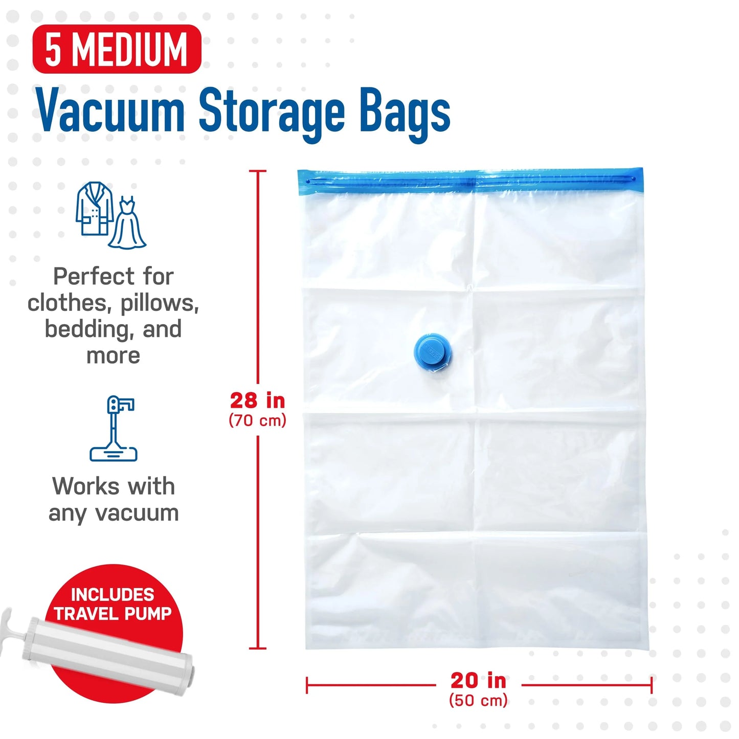 Vacuum Storage Bags Set Save Space Travel Packing