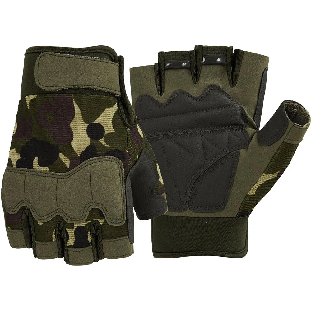 Fingerless Tactical Gloves Breathable Padded Grip