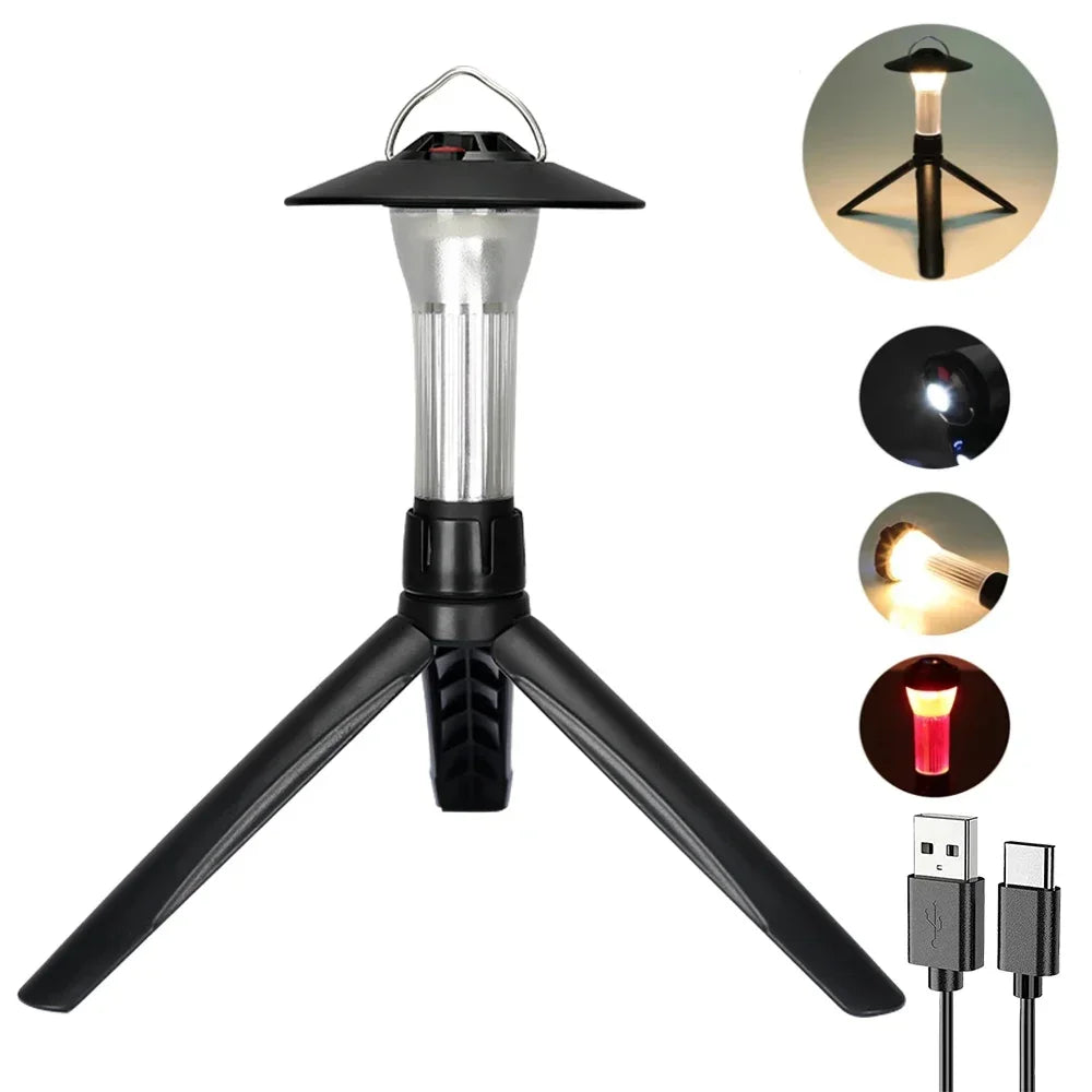 Camping Lantern with Tripod – Dimmable Rechargeable LED Light