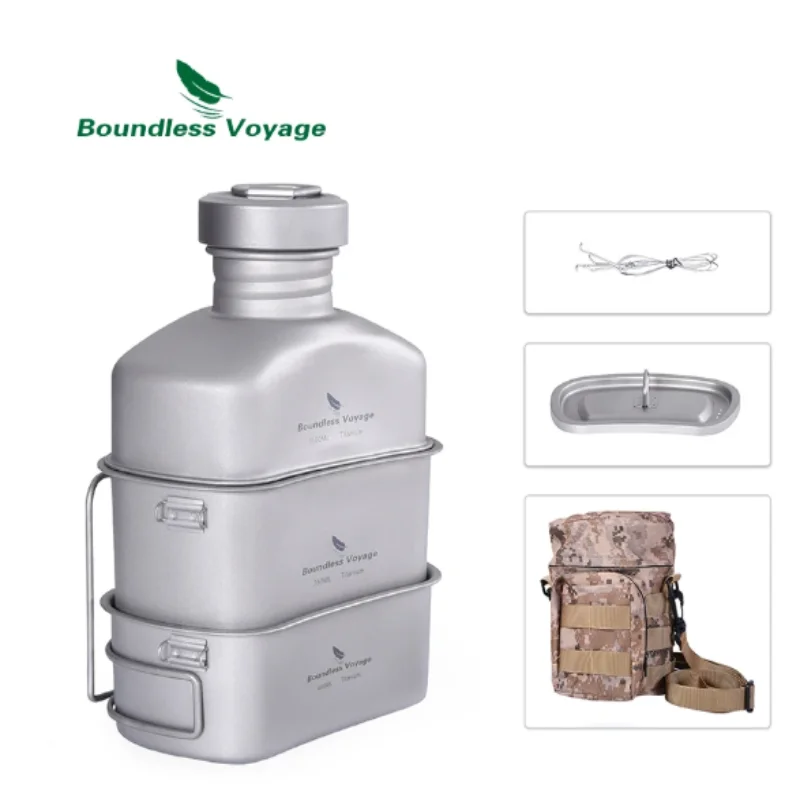 Titanium Canteen Cooking Set – Ultralight Outdoor Cookware