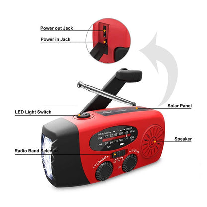 Solar Hand Crank Camping Light with AM/FM Radio & USB