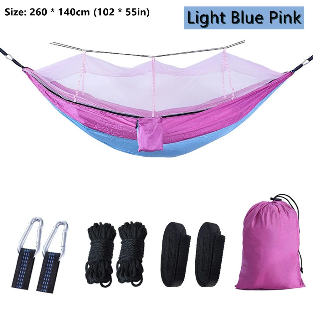 Double Camping Hammock with Mosquito Net Comfort