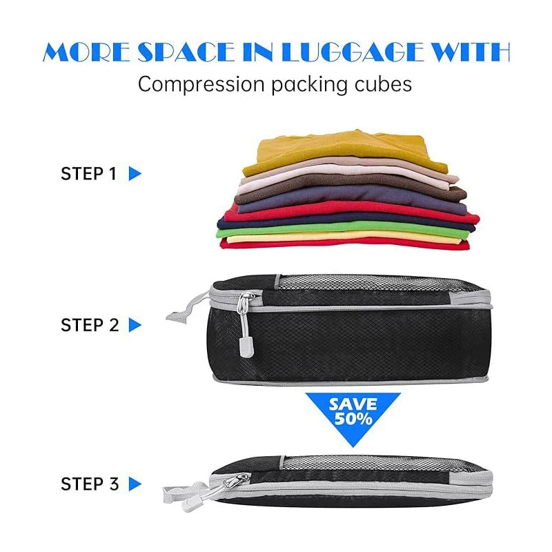 Compression Packing Cubes Set Save Space Travel