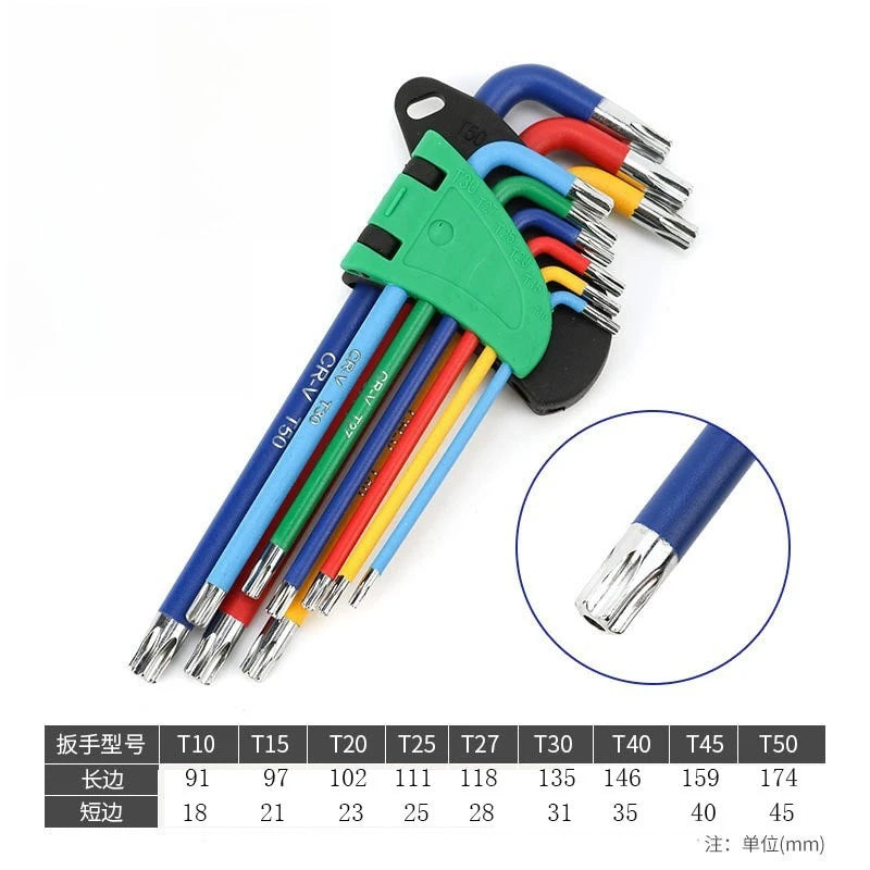 Allen Key Set 9PCS Long Arm for Easy Repairs