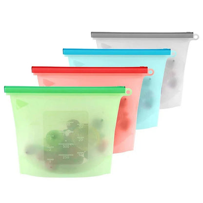 Silicone Food Storage Bag – Reusable Leakproof 1000ml