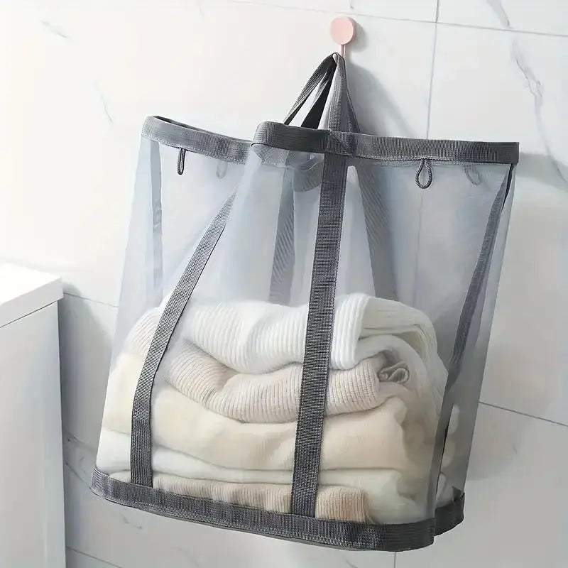 Foldable Mesh Laundry Basket – Large Capacity Organizer