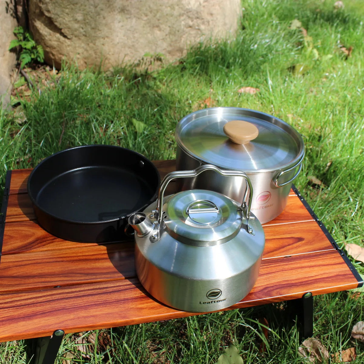 Camping Cookware Set Stainless Steel for Easy Outdoor Cooking