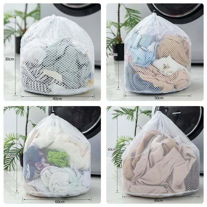 Mesh Laundry Bag Drawstring Large Capacity Organizer