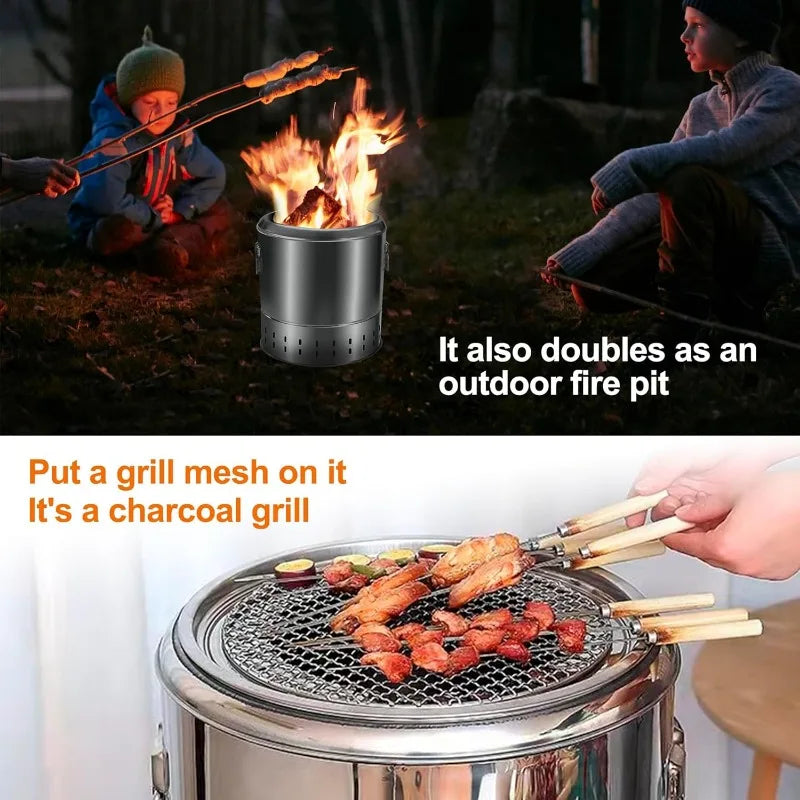 Portable Charcoal Grill Grate – Smokeless Wrap Design