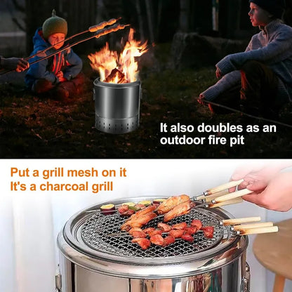 Portable Charcoal Grill Grate – Smokeless Wrap Design
