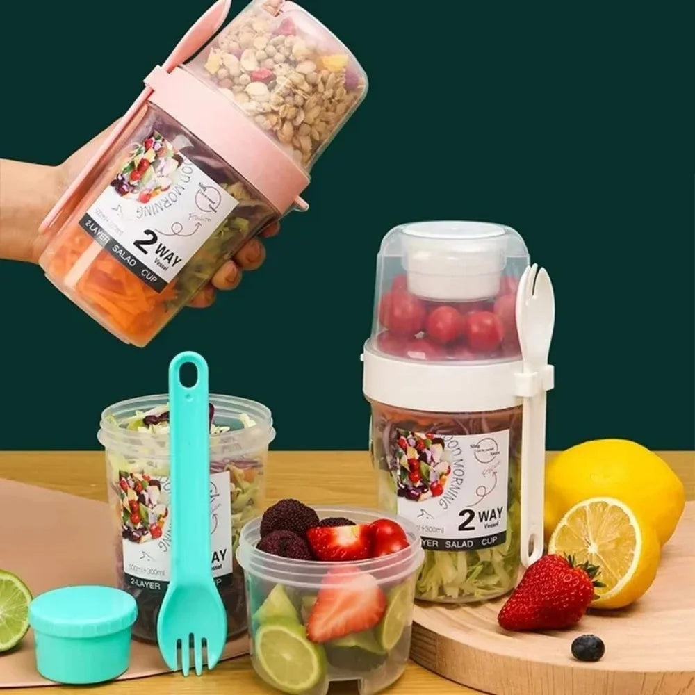 Portable Salad Cup with Lid & Fork – Easy On-the-Go Meals