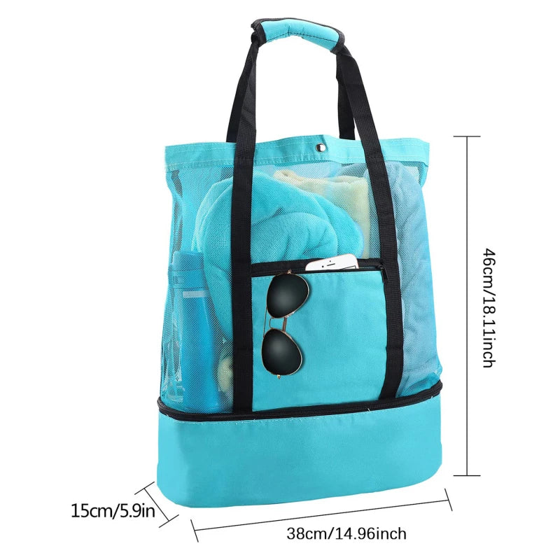 Insulated Picnic Beach Bag – Large Waterproof Tote for Women