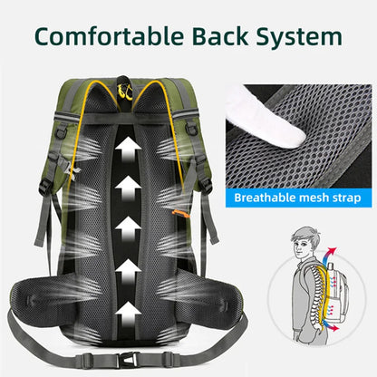 50L Hiking Backpack Waterproof Large Capacity Travel