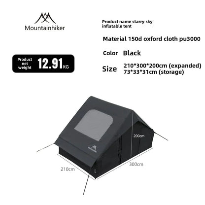 Inflatable Camping Tent 3-4 Person Quick Setup UV Protection