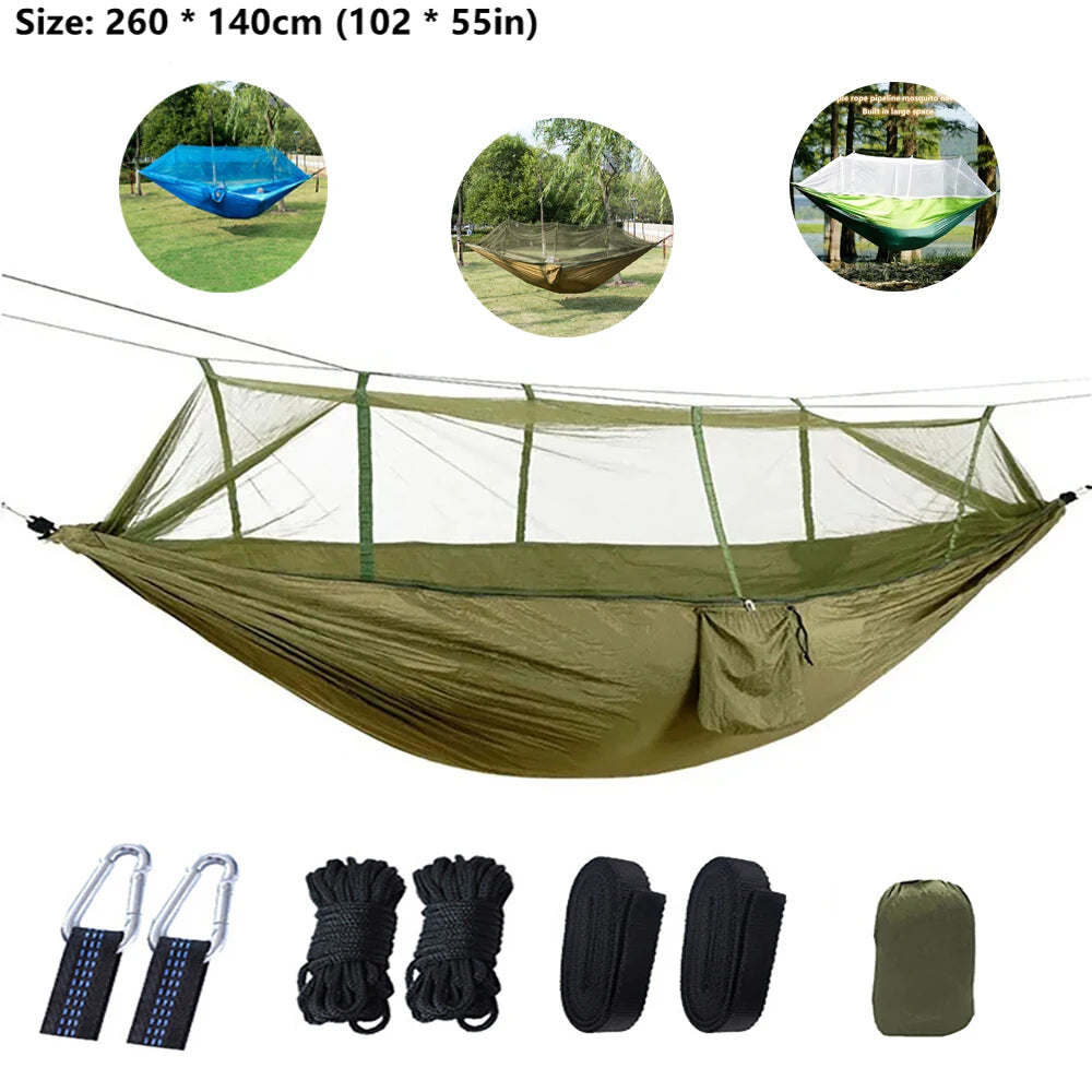 Double Camping Hammock with Mosquito Net Comfort