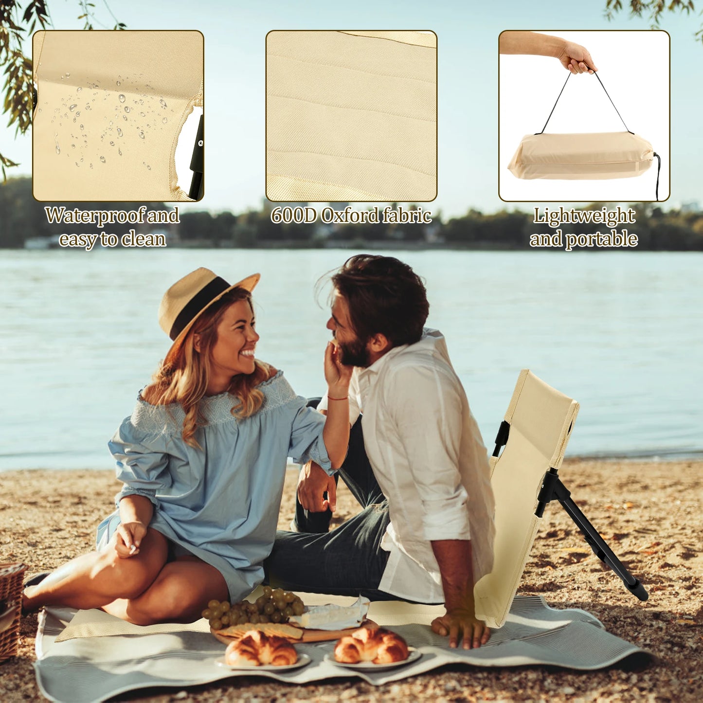 Foldable Camping Floor Chair for Portable Comfort