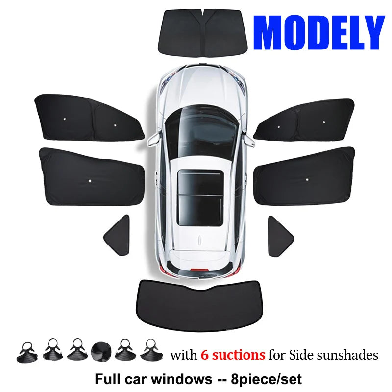 Tesla Model 3 & Y Sunshade – UV Protection & Privacy