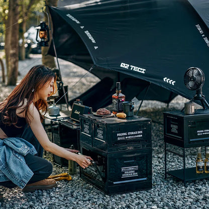 Collapsible Camping Storage Box – Stackable Gear Organizer