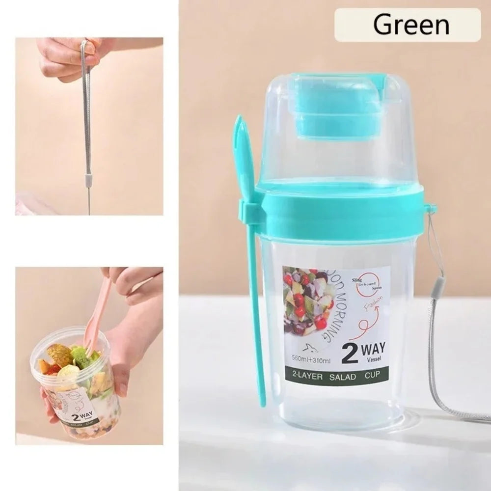 Portable Salad Cup with Lid & Fork – Easy On-the-Go Meals