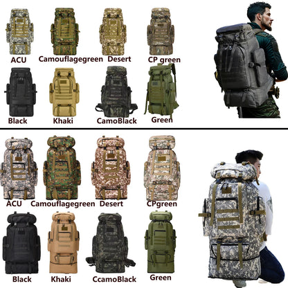 Large Hiking Backpack 80L Waterproof for Camping
