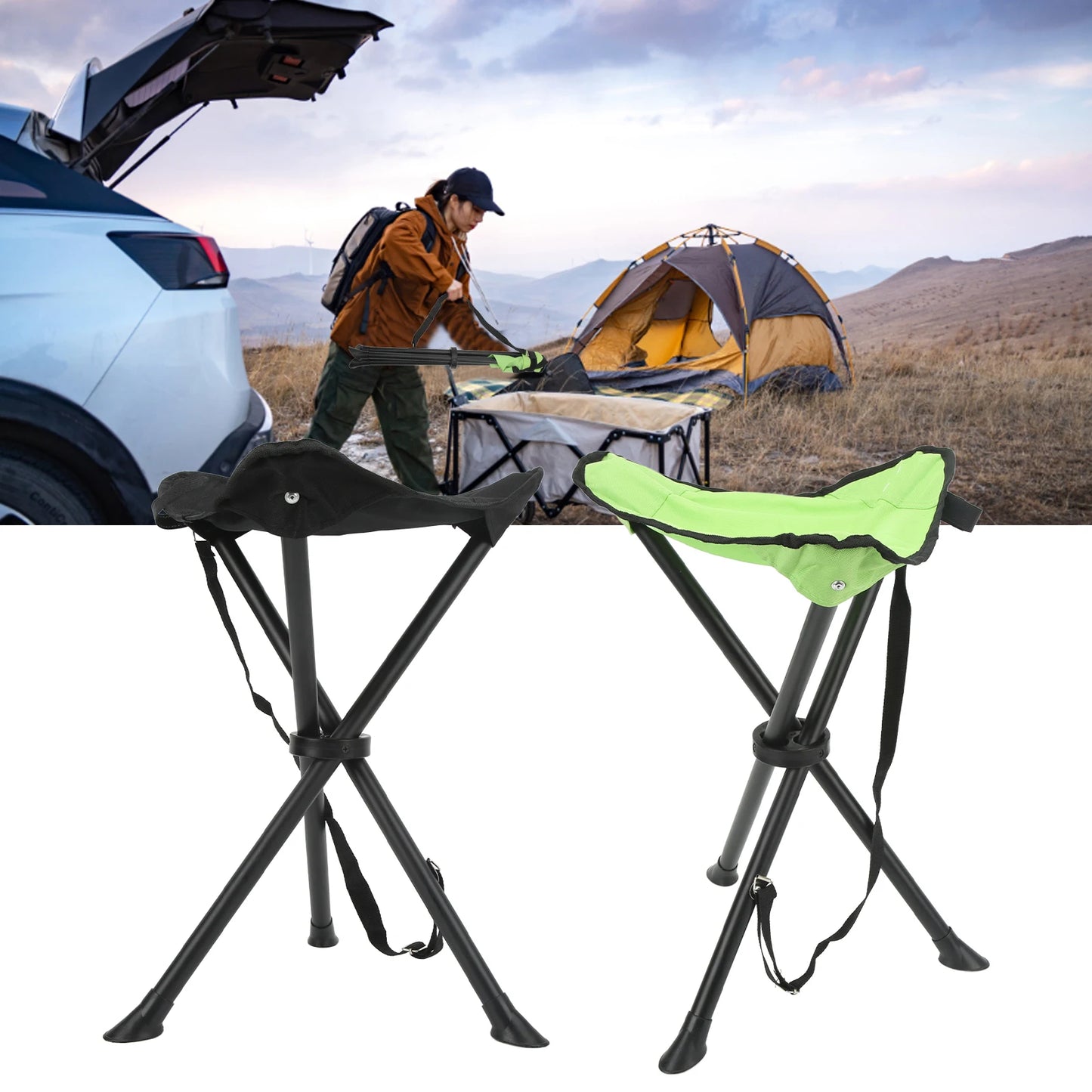 Folding Tripod Stool for Portable Outdoor Seating