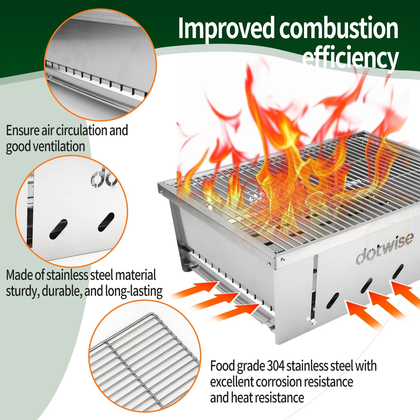 Portable Stainless Steel Camping Stove for Easy Outdoor Cooking