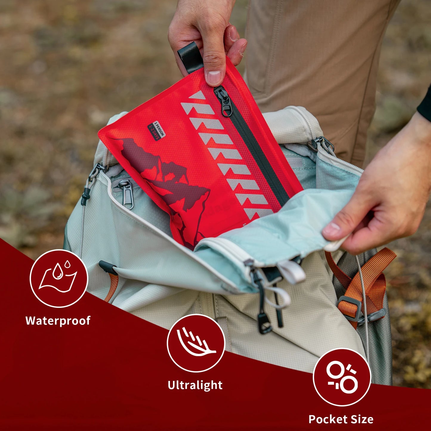 Small Waterproof First Aid Kit for Hiking Safety