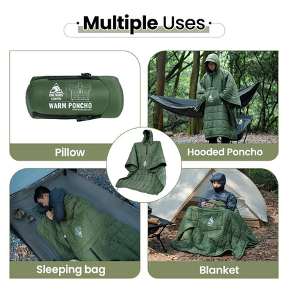 Wearable Camping Blanket Poncho for Warm Outdoor Comfort