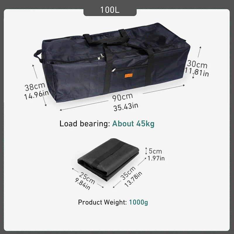 Large Capacity Camping Storage Bag Foldable 100L
