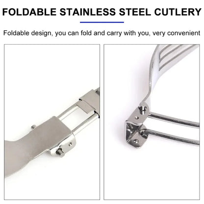 Camping Cutlery Set Foldable Stainless Steel Utensils